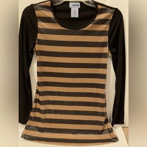 Uproar Girls Youth size 14/16 Long Sleeve Black/Taupe sequin Mini dress/Top